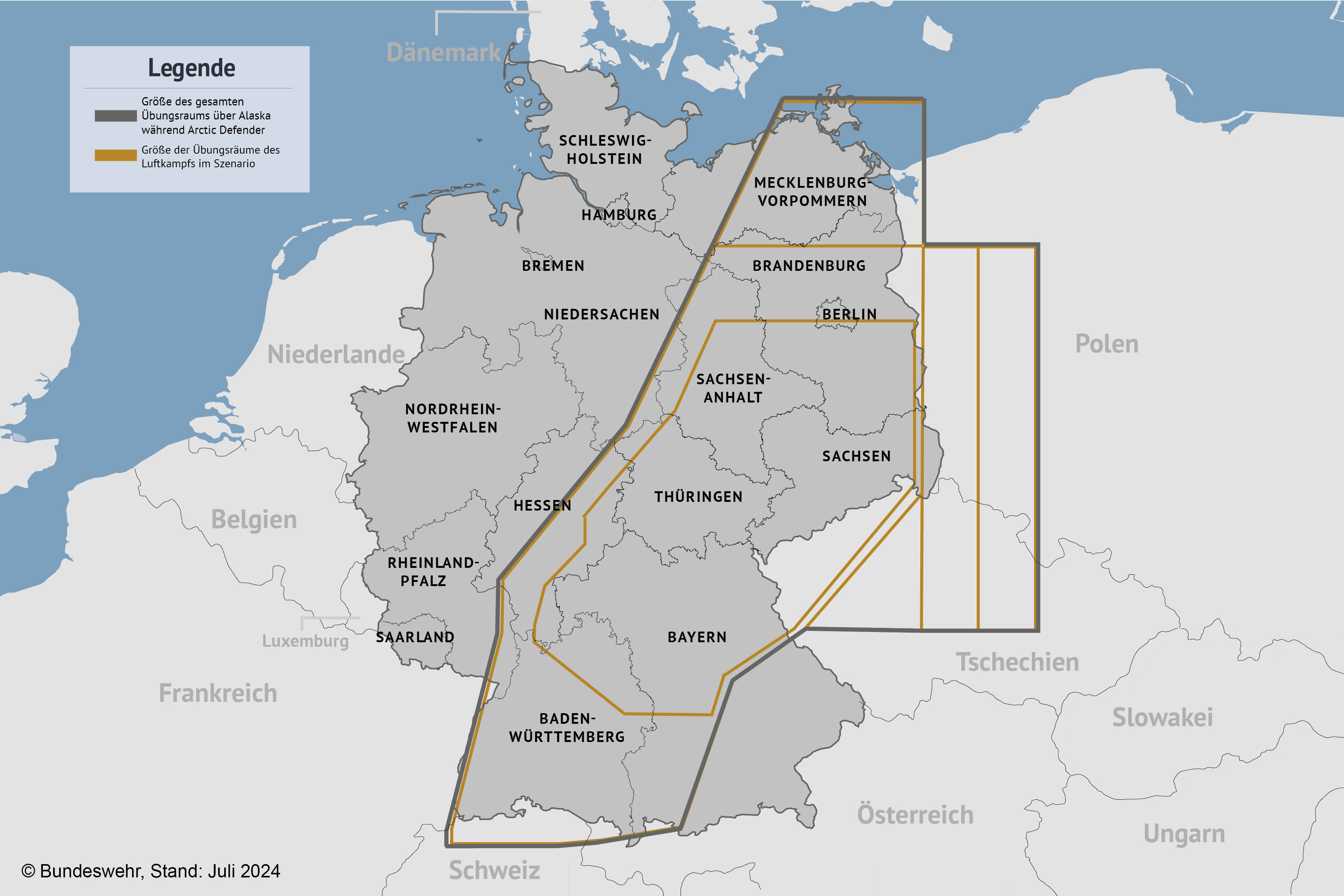 Eine Karte des Luftraums