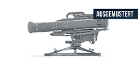 Panzerabwehrwaffe MILAN freigestellt in Seitenansicht und der Schriftzug „Ausgemustert“