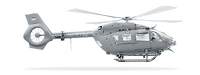 Hubschrauber vom Typ H145M freigestellt in Seitenansicht