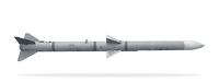 Luft-Luft-Rakete AIM-120 AMRAAM freigestellt in Seitenansicht