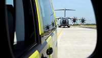 Guiding an A-400M airbus into the hangar