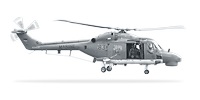 Bordhubschrauber Sea Lynx Mk88A freigestellt in Seitenansicht