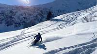 Genussabfahrt im Pulverschnee