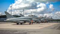 Eurofighter des Taktischen Luftwaffengeschwaders 71 „R“ auf der Ämari Air#en Base in Estland.