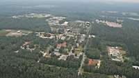 Aerial photograph of the Institute with surrounding scenery