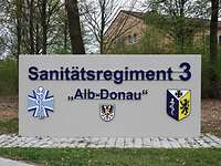 Liegenschaftstafel Sanitätsregiment 3 in einer Kaserne