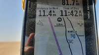 Ein GPS-Gerät zeigt die Patrouillenroute entlang einer Sperrzone an