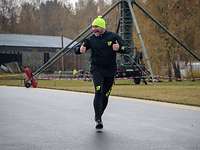 Hauptfeldwebel Andreas M. beendet als erster die 21 Kilometer.