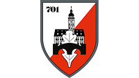 Auf den Farben Thüringens weiß-rot das Rathaus von Gera, Pionierbrücke, Eichenlaub, die Zahl 701
