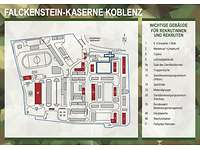 Eine schematische Darstellung der Gebäude und Sportanlagen der Kaserne