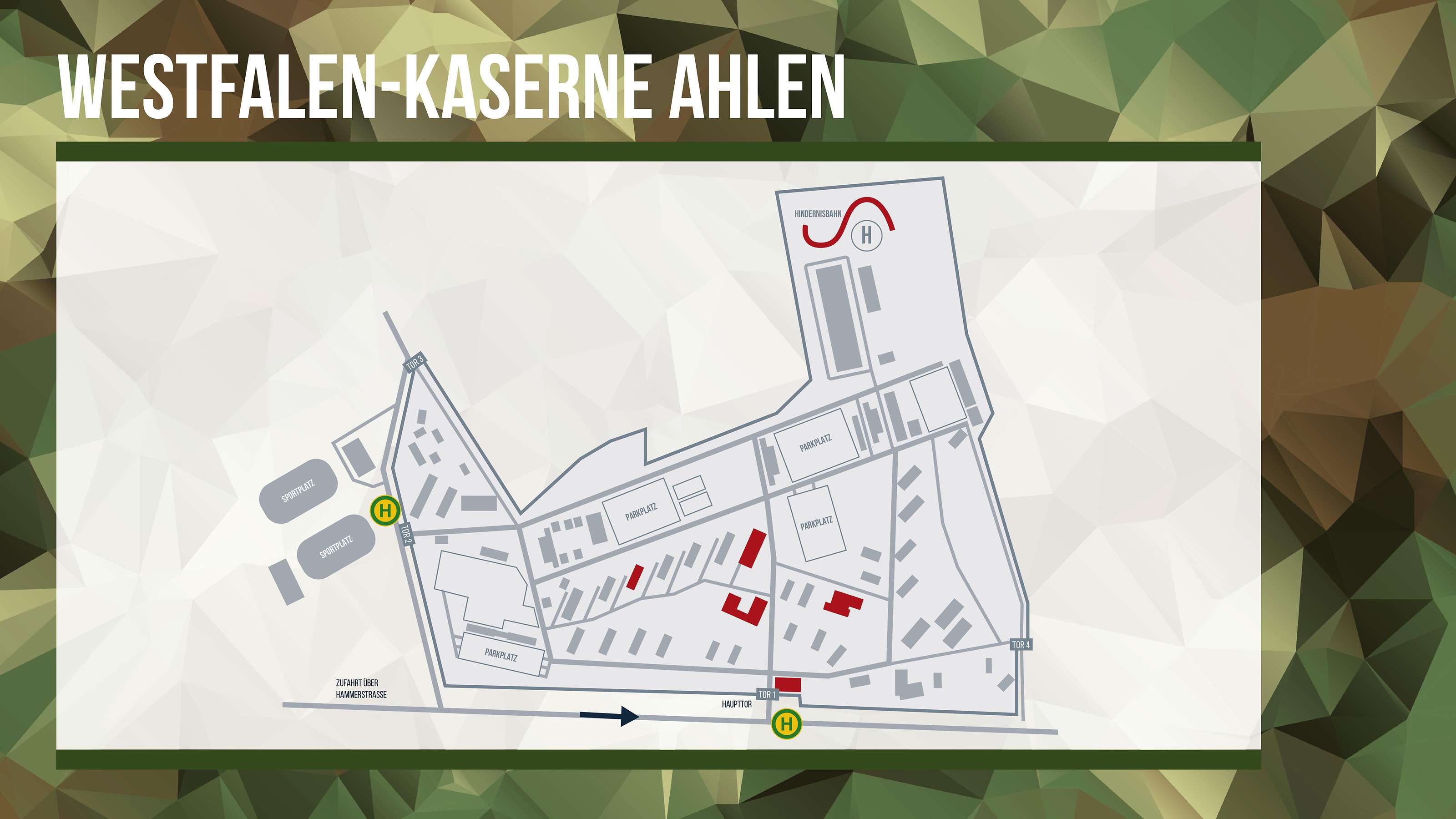 Kasernenplan Der Westfalen-Kaserne Der Bundeswehr