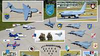 A collage with weapon systems of different departments