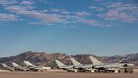 Einsatzbereite Eurofighter und Tornados auf der Creech Air Force Base.