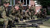 Soldiers undergo rifle training.