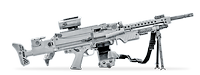Maschinengewehr MG5 freigestellt in Seitenansicht