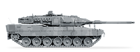Kampfpanzer Leopard freigestellt in Seitenansicht