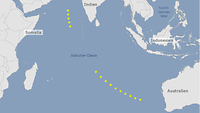 Eine Karte des Indischen Ozeans