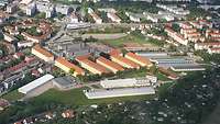 A bird's-eye view of the grounds of the Löberfeld barracks