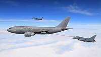 Air-to-Air zwischen einem Airbus A310 MRTT und einem Eurofighter