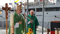 Militärbischof Overbeck und der Katholischer Leitender Militärdekan Rainer Schadt