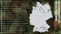 Eine Grafik zeigt eine Deutschlandkarte mit 15 Standorten.