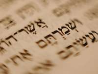 hebräische Buchstaben in einer Thorarolle