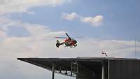 Landung eines Hubschraubers