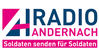 Grafik des Logos von Radio Andernach, dem Radioprogramm für Soldaten.