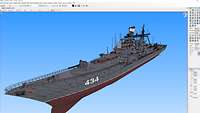 Das digitale Modell eines russischen Schiffs der Admiral Ushakov Kategorie.