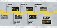 Ein Grafik zeigt die Austragungsorte der Invictus Games von 2014 bis 2023