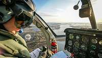 Cockpit of a finnish helicopter.