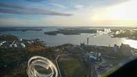 Airview of a City at the sea 