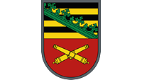 Oben das Wappen der Panzergrenadierbrigade 37, unten zwei gekreuzte Kanonen auf Rot