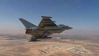 Ein Eurofighter während der Übung Desert Air 2023