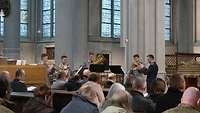 Musikalische Begleitung des Gottesdienstes durch das Blechbläser-Ensemble des Musikkorps Bundeswehr