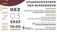 Flyer zur Einladung zum Benefizkonzert des Stabsmusikkorps der Bundeswehr