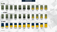 Eine Grafik zeigt die Dienstgrade der Offiziere bei Heer, Luftwaffe und Marine