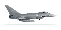 Side view of a Eurofighter combat aircraft (isolated view)