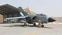 A PA-200 Tornado at the Air Base in Al-Asrak