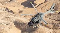 H145M flying over the Jordanian desert.