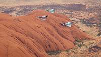 Three German Eurofighters are flying over Australia together.