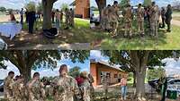 Feldgottesdienst mit Mitarbeitenden auf Sheppard Air Force Base am Straßenrand in Wichita Falls