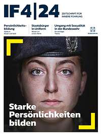 Zeitschriftencover mit ernst Schauender Soldaten und dem Schriftzug: Starke Persönlichkeiten bilden