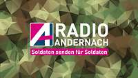 Radio Andernach Logo auf Bundeswehrhintergrund