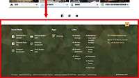 Die Internet-Seite von Bundes-Wehr, der Footer ist hervorgehoben