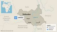 Karte: UN-Mission UNMISS im Südsudan