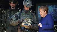 Chancellor Angela Merkel visits the troops in Munster