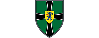 Auf dem grünen Wappen das Eiserne Kreuz, darauf ein goldenes Wappen mit einem Löwen und einem Herz.