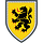 Auf dem goldenen Wappen ist ein schwarzer, rechtsgewendeter Löwe mit roter Zunge und roten Krallen.